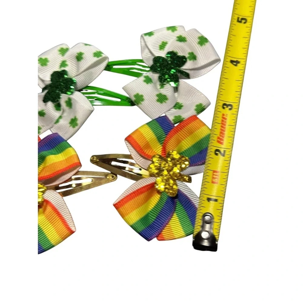 NEW hair‎ accessories set of 4 st patricks day clips bows